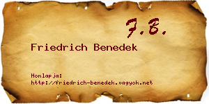 Friedrich Benedek névjegykártya