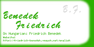 benedek friedrich business card